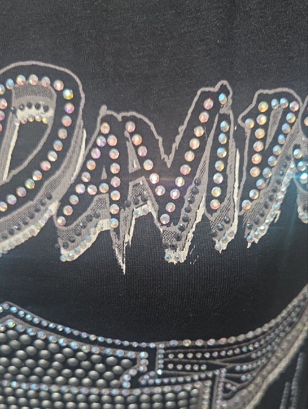 Harley-Davidson Black Tee with Silver Rhinestone Logo - Picture 6 of 6